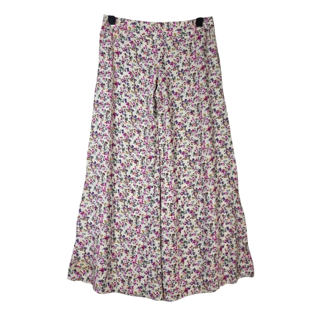 River Island Floral Boot Cut Trousers in Cream and Pink